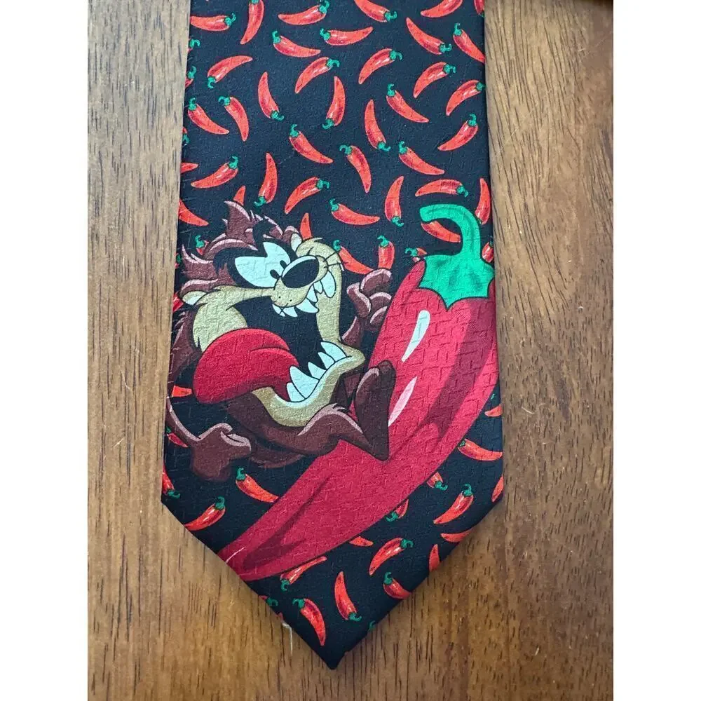 Vintage LOONEY TUNES TASMANIAN DEVIL 100% Silk Tie